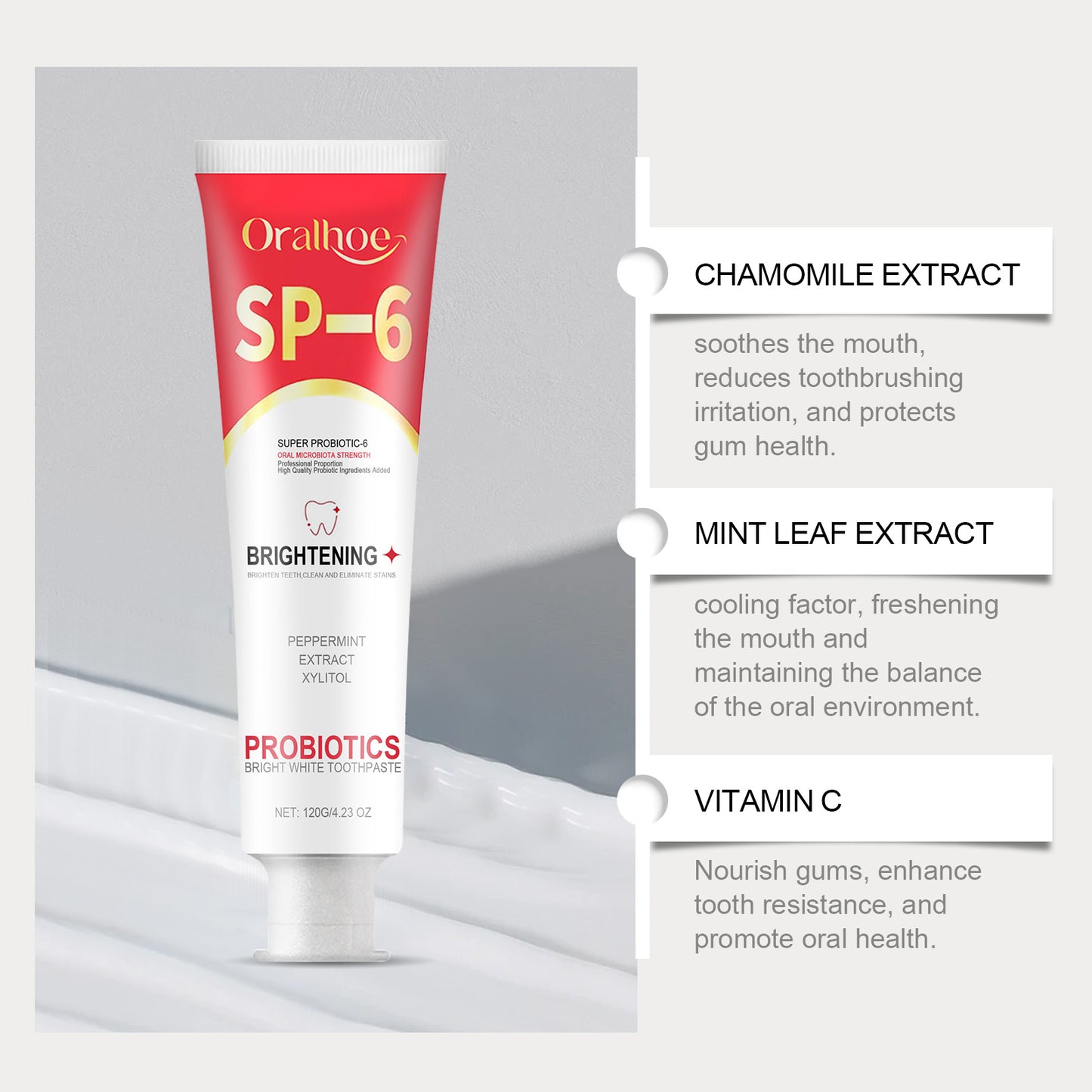 Probiotic Brightening Toothpaste For Teeth Cleaning And Hygiene, Reducing Stains, And Oral Care Toothpaste