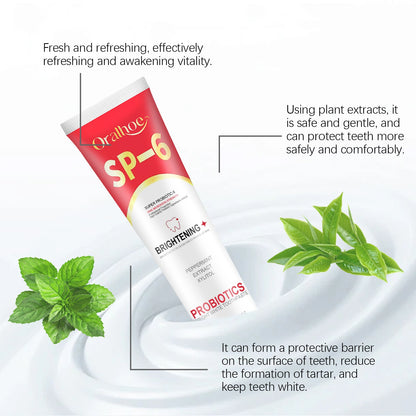 Probiotic Brightening Toothpaste For Teeth Cleaning And Hygiene, Reducing Stains, And Oral Care Toothpaste